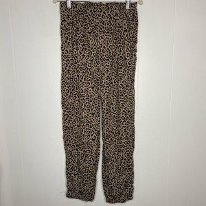 American Eagle Leopard Print High-Rise Paperbag Waist Pant